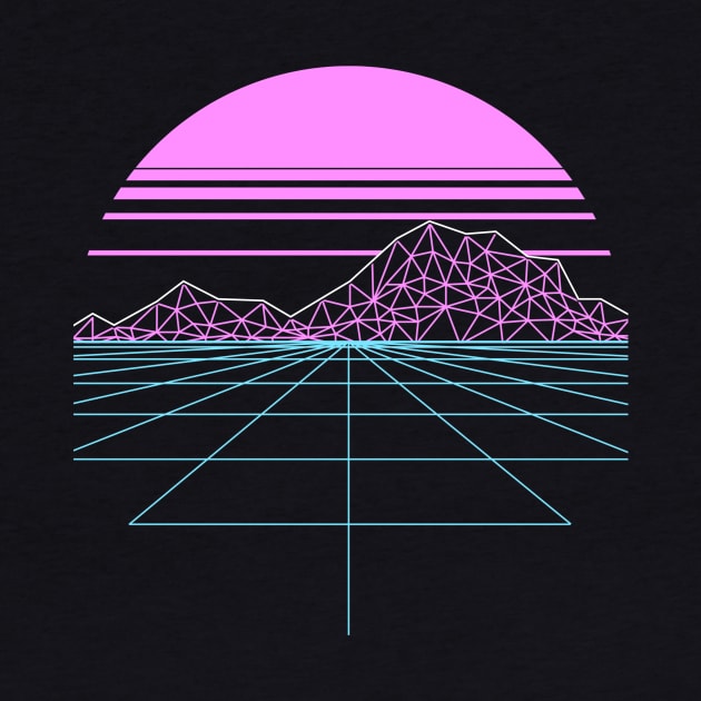 Outran Synthwave Sunset Vaporwave Grid Aesthetic Gift by VaporwaveAestheticDreams